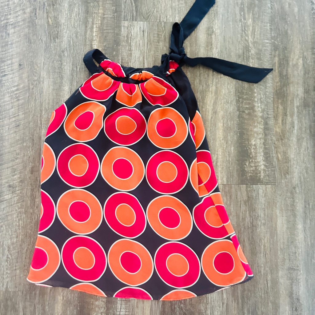 Ann Taylor Women's Top With Orange And Red Circles